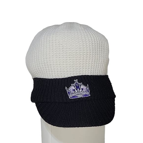 Reebok Los Angeles Kings NHL Knit Brimmed Hat, Black/White - Picture 1 of 9